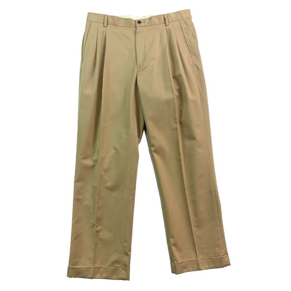 NEW Turnbury 38x32 Dress Suit Pants Cashmere Cotton Pleated Cuffed Khaki Trouser